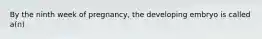 By the ninth week of pregnancy, the developing embryo is called a(n)