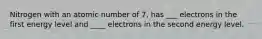 Nitrogen with an atomic number of 7, has ___ electrons in the first energy level and ____ electrons in the second energy level.