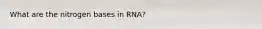 What are the nitrogen bases in RNA?