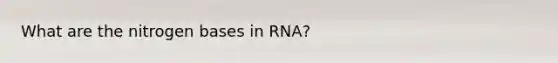 What are the nitrogen bases in RNA?