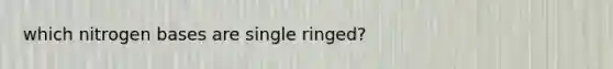 which nitrogen bases are single ringed?