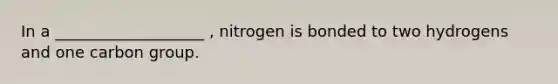 In a ___________________ , nitrogen is bonded to two hydrogens and one carbon group.