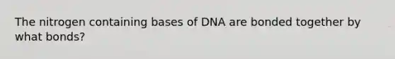 The nitrogen containing bases of DNA are bonded together by what bonds?