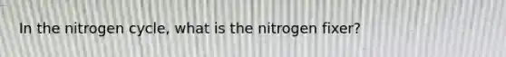 In the nitrogen cycle, what is the nitrogen fixer?