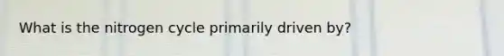 What is the nitrogen cycle primarily driven by?