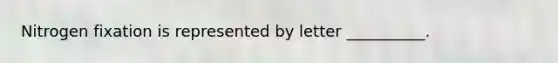 Nitrogen fixation is represented by letter __________.