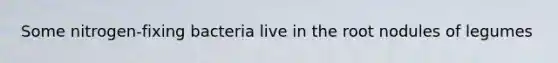 Some nitrogen-fixing bacteria live in the root nodules of legumes