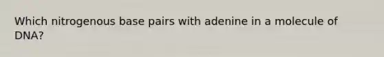 Which nitrogenous base pairs with adenine in a molecule of DNA?