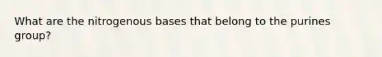 What are the nitrogenous bases that belong to the purines group?