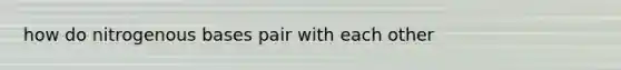 how do nitrogenous bases pair with each other