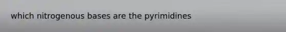 which nitrogenous bases are the pyrimidines