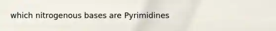 which nitrogenous bases are Pyrimidines