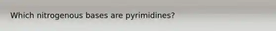 Which nitrogenous bases are pyrimidines?