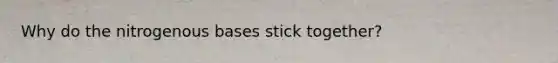 Why do the nitrogenous bases stick together?