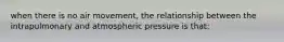 when there is no air movement, the relationship between the intrapulmonary and atmospheric pressure is that: