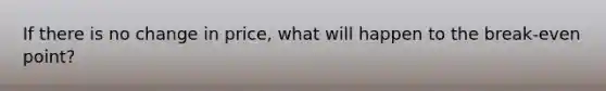 If there is no change in price, what will happen to the break-even point?