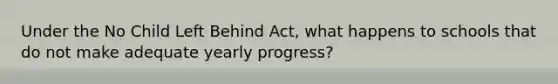 Under the No Child Left Behind Act, what happens to schools that do not make adequate yearly progress?