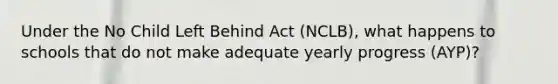 Under the No Child Left Behind Act (NCLB), what happens to schools that do not make adequate yearly progress (AYP)?