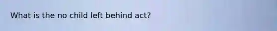 What is the no child left behind act?