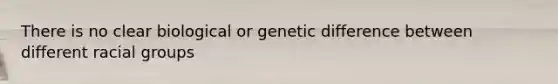 There is no clear biological or genetic difference between different racial groups