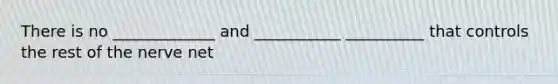 There is no _____________ and ___________ __________ that controls the rest of the nerve net