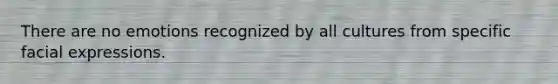 There are no emotions recognized by all cultures from specific facial expressions.