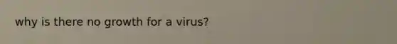 why is there no growth for a virus?