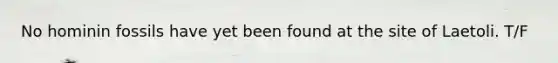 No hominin fossils have yet been found at the site of Laetoli. T/F