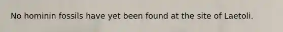 No hominin fossils have yet been found at the site of Laetoli.