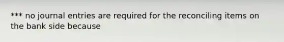 *** no journal entries are required for the reconciling items on the bank side because