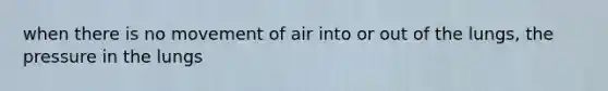 when there is no movement of air into or out of the lungs, the pressure in the lungs