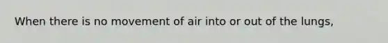 When there is no movement of air into or out of the lungs,