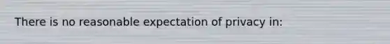 There is no reasonable expectation of privacy in: