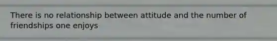 There is no relationship between attitude and the number of friendships one enjoys