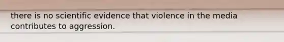 there is no scientific evidence that violence in the media contributes to aggression.