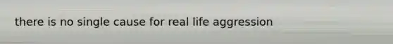 there is no single cause for real life aggression