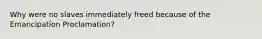 Why were no slaves immediately freed because of the Emancipation Proclamation?