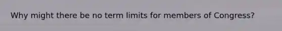 Why might there be no term limits for members of Congress?