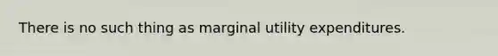 There is no such thing as marginal utility expenditures.