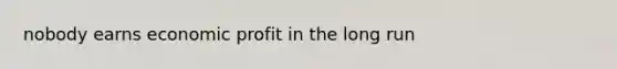 nobody earns economic profit in the long run