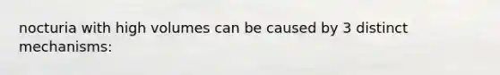 nocturia with high volumes can be caused by 3 distinct mechanisms: