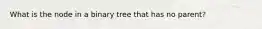 What is the node in a binary tree that has no parent?