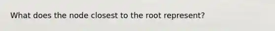 What does the node closest to the root represent?