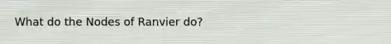 What do the Nodes of Ranvier do?