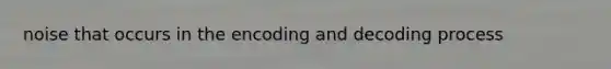 noise that occurs in the encoding and decoding process