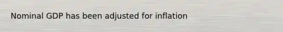 Nominal GDP has been adjusted for inflation