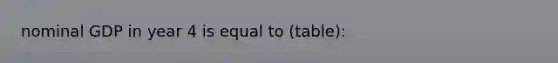 nominal GDP in year 4 is equal to (table):