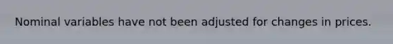 Nominal variables have not been adjusted for changes in prices.