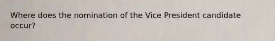 Where does the nomination of the Vice President candidate occur?