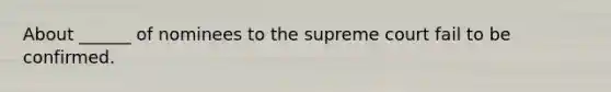 About ______ of nominees to the supreme court fail to be confirmed.